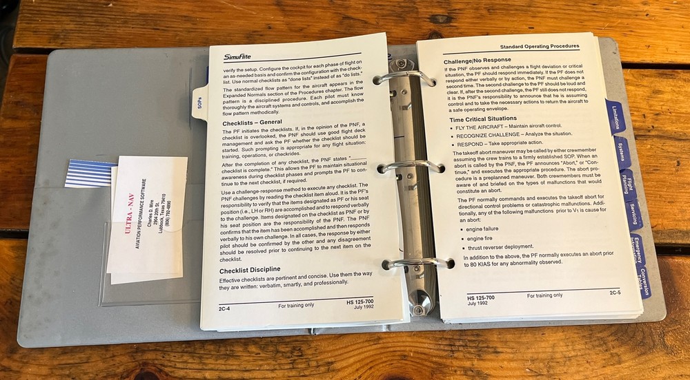 Hawker Siddeley 125-700 Cockpit Reference Handbook