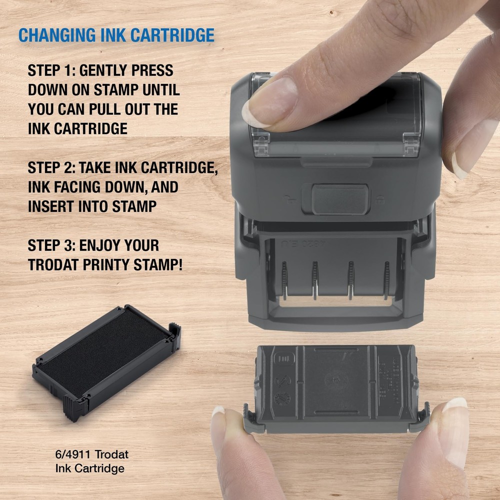 Self-Inking Date Stamp for Professional, Classroom Personal Use, Black