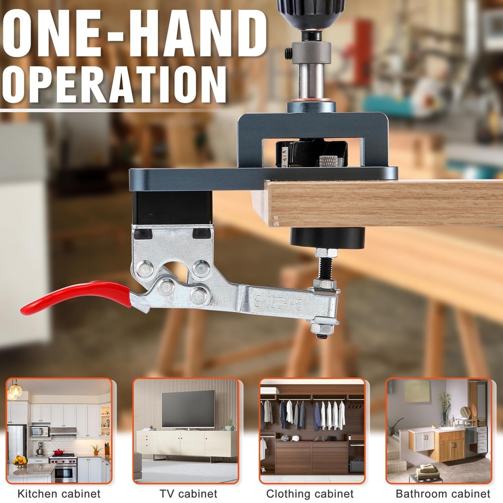 35MM Cabinet Hinge Jig Concealed Hinge Drilling Tool with Clamp