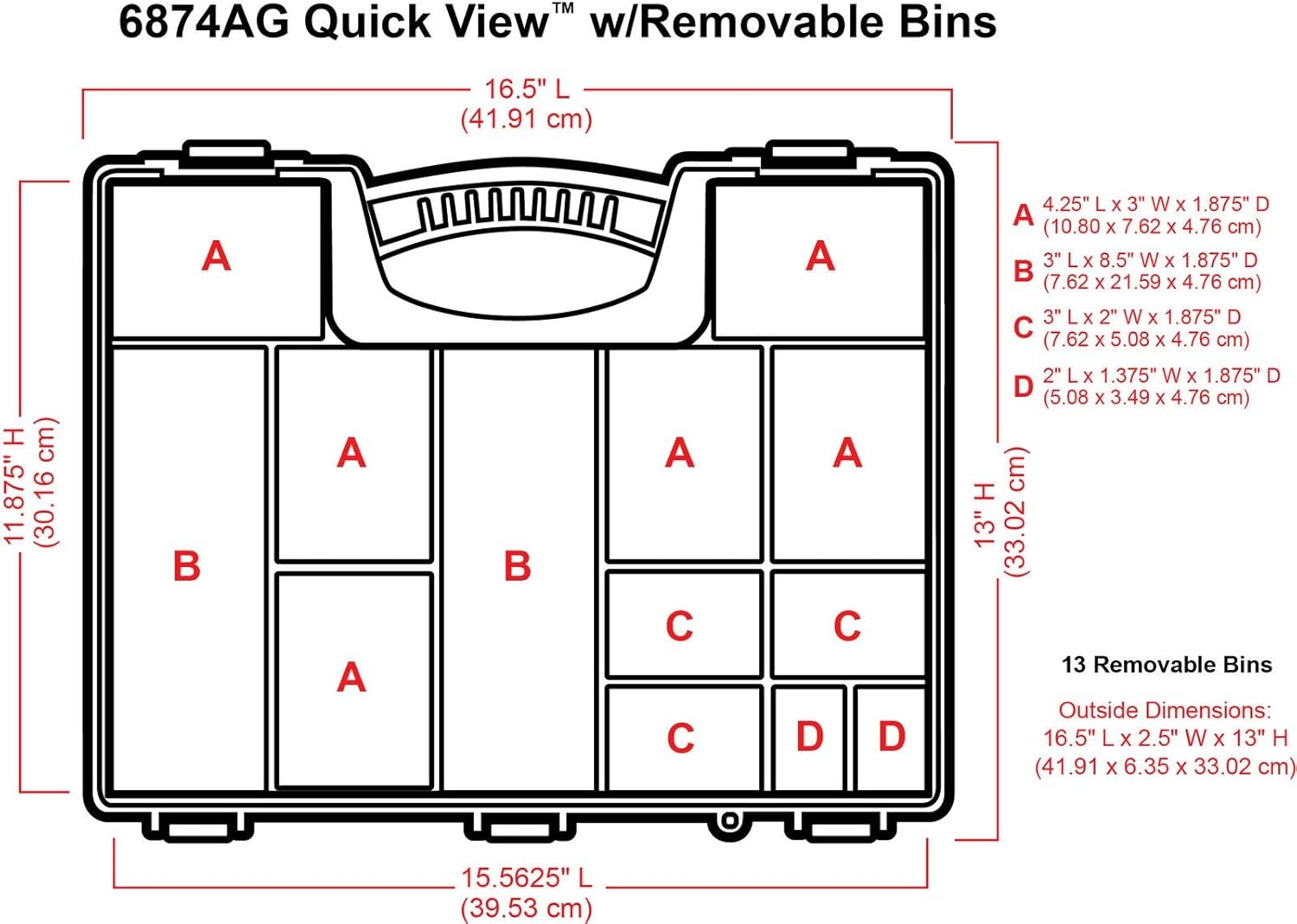 ArtBin 6874AG Large Carrying Case Portable Organizer with Bins