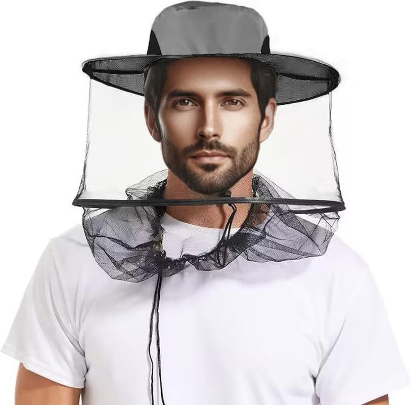 Adjustable Mosquito Hat with Netting for Maximum Bug Pair with Mosquito Jacket