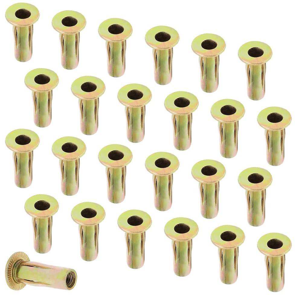 25pcs Multi-Grip Rivet-Nut Pre Bulbed Threaded Inserts, 1/4-20 Heavy