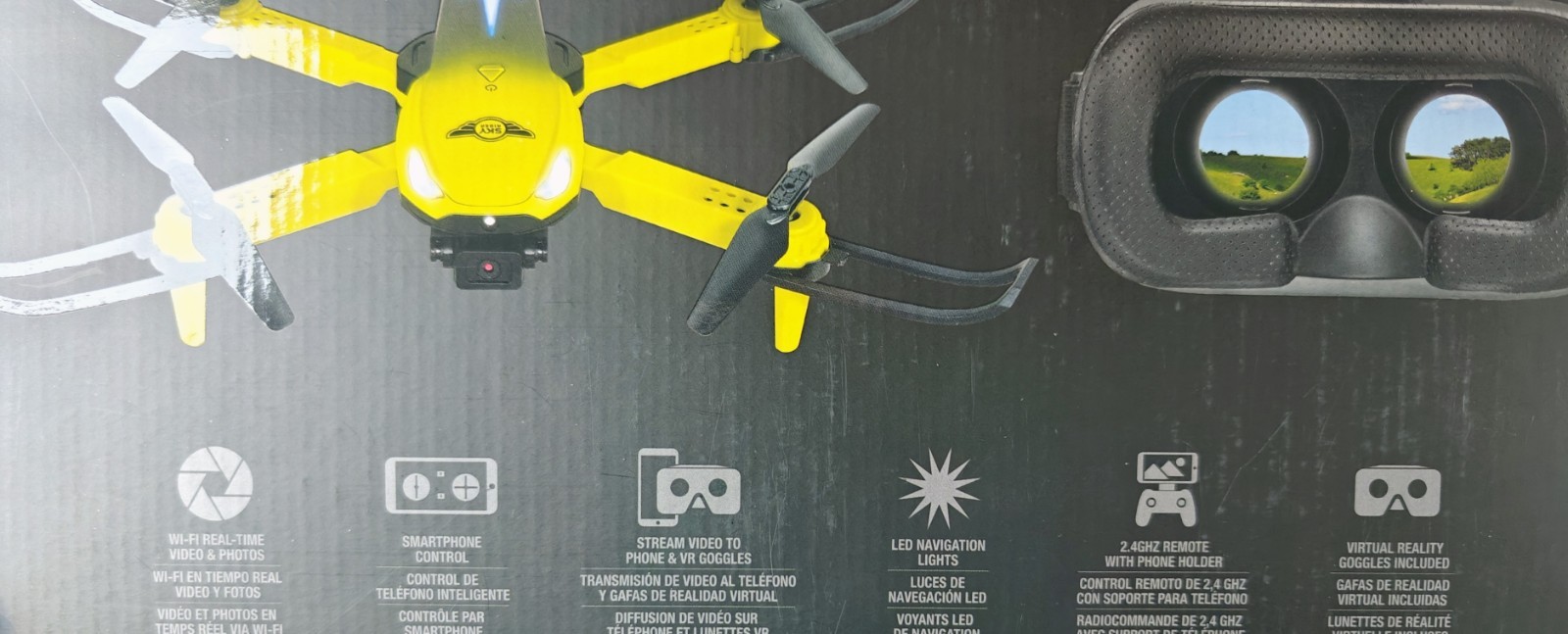 GOLDFINCH Sky Rider Quadcopter Drone with Wi-Fi Camera and VR Goggles