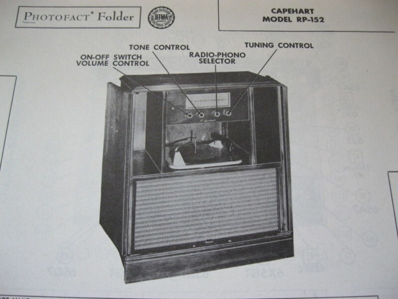 CAPEHART RP-152 PHONOGRAPH RADIO PHOTOFACT