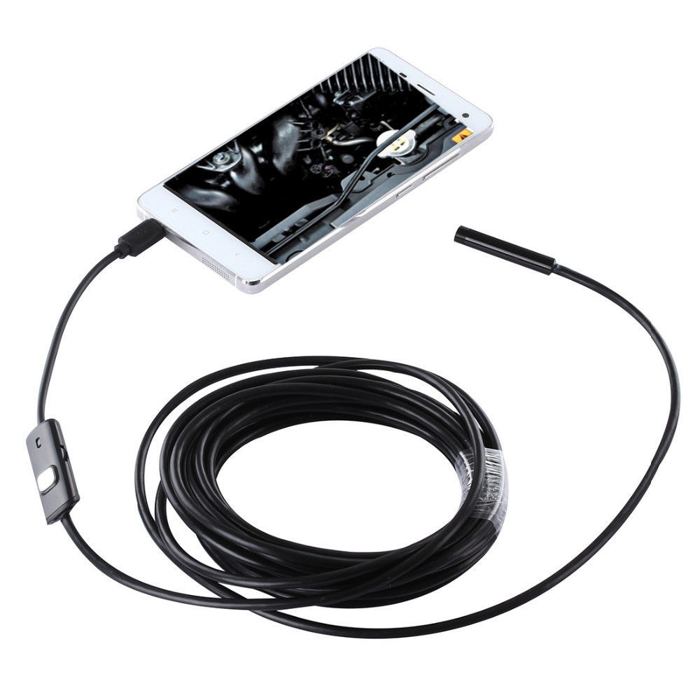USB Endoscope Inspection HD Waterproof Snake Camera 6 Adjustable Led for Android