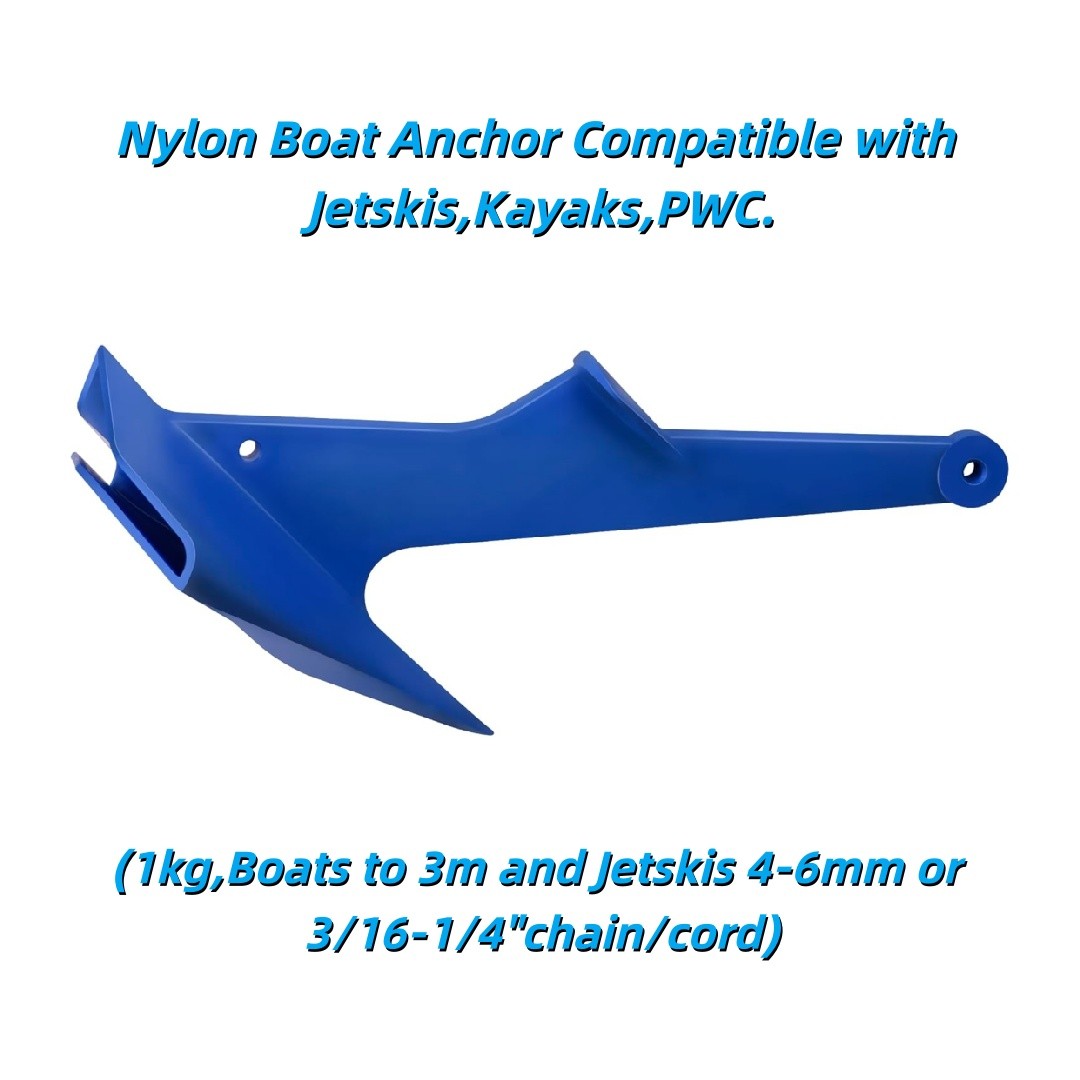 1Kg/2.2lb Nylon For PWC Kayaks Jetski Anchor & Boat Anchor to 3.5m/12ft Blue