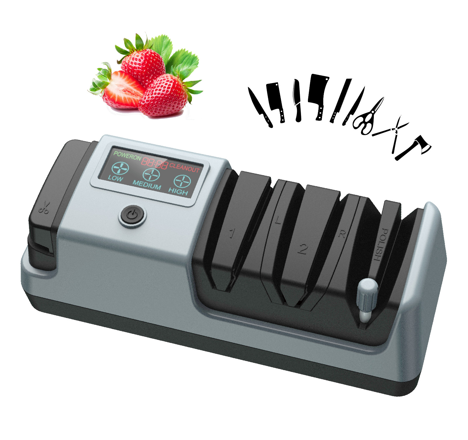 5 in 1 Electric Knife Sharpener-3 Rotational Speed Adjustable Knife Sharpener US