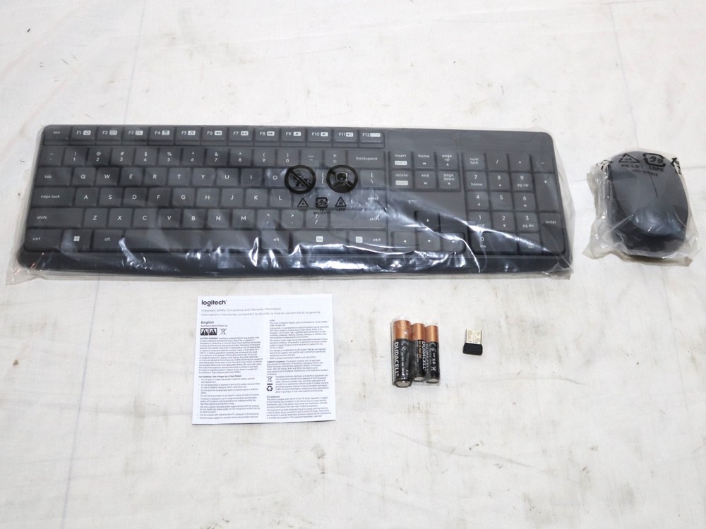 Logitech MK235 Wireless Keyboard and Mouse with Unifying USB Receiver - Black