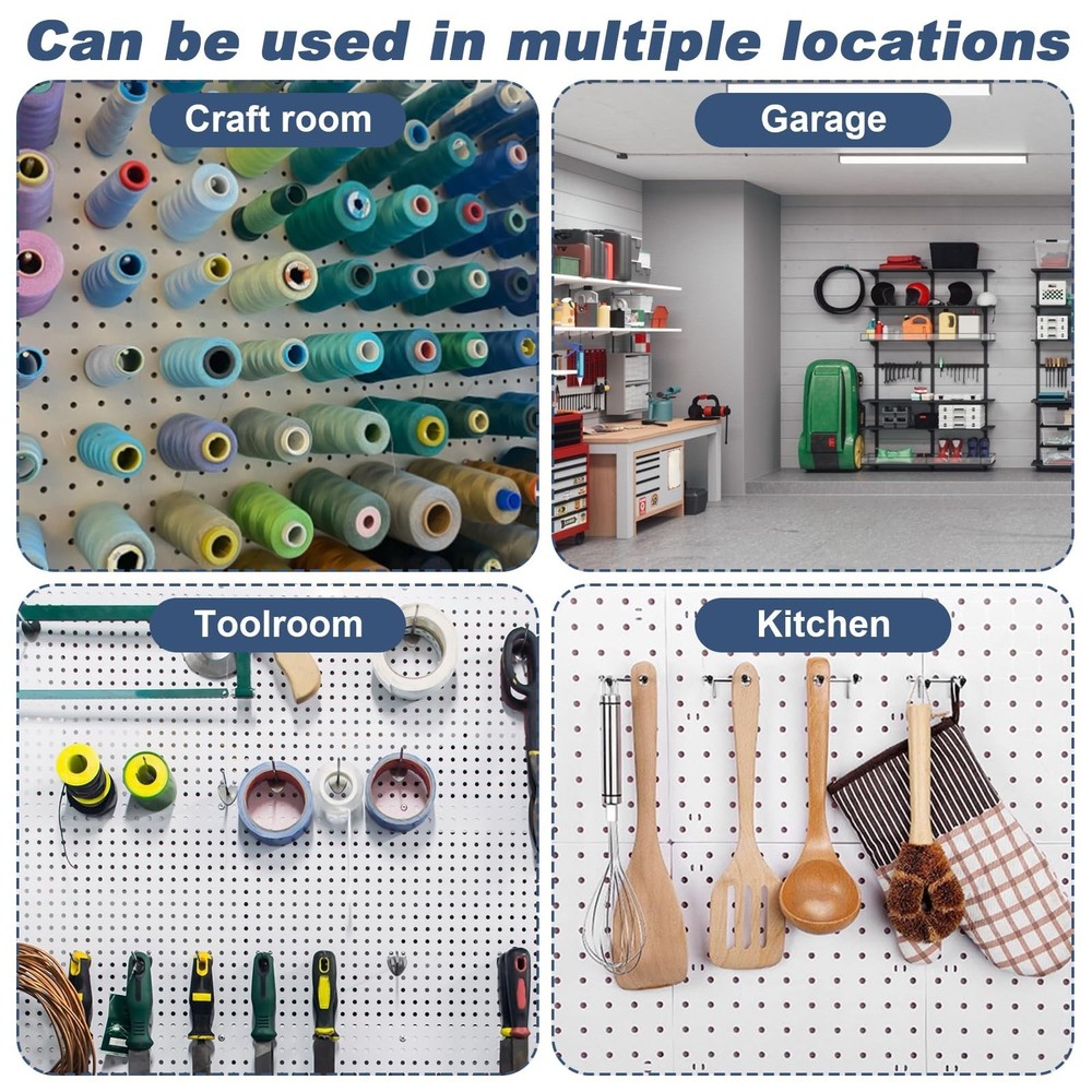 16 Pcs Peg Hooks for Pegboard, 4 Inch Pegboard Hooks, Pegboard Double Hooks F...