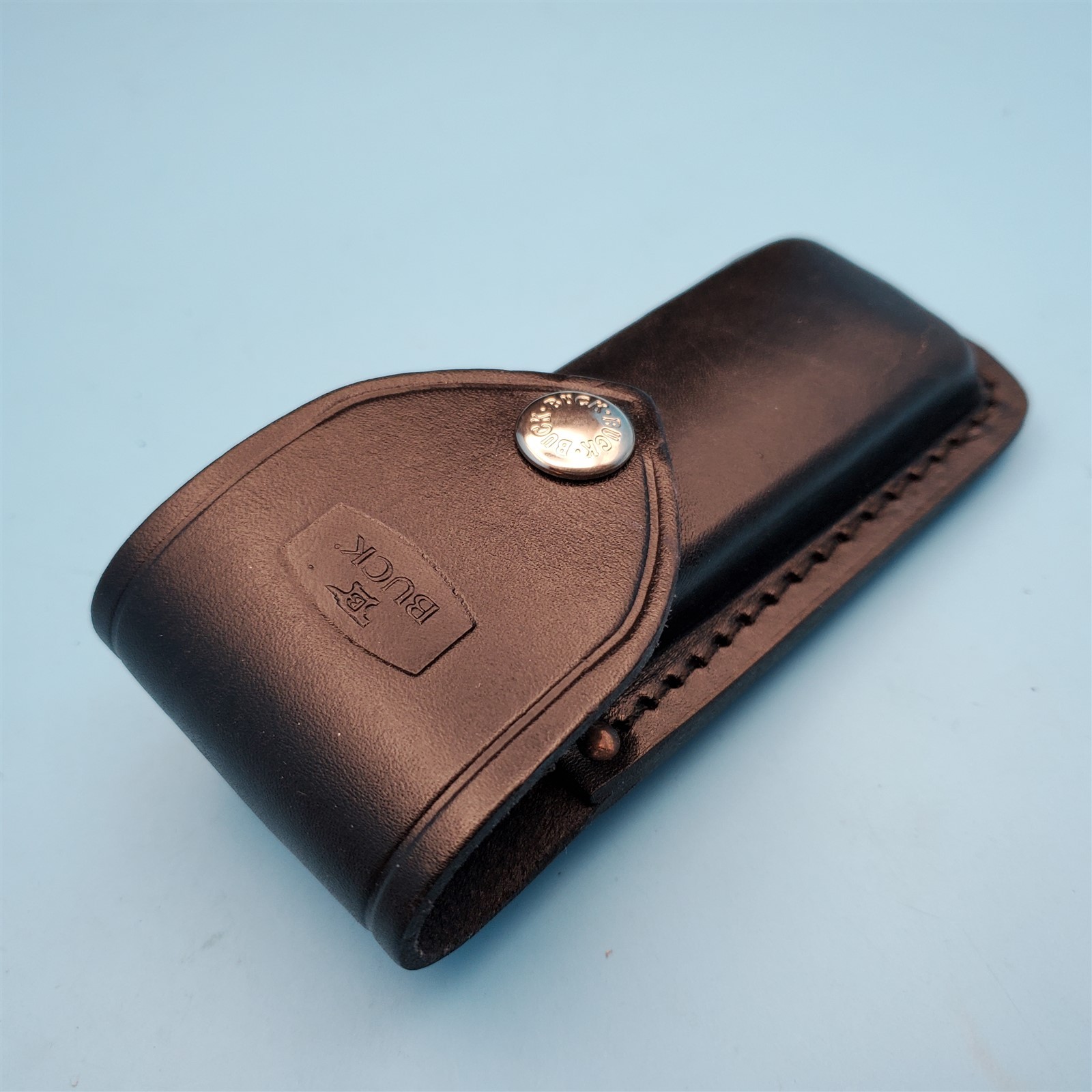 Vintage Buck 110 Pocket Knife Sheath Black Leather Folding Blade Hunter Case 5"