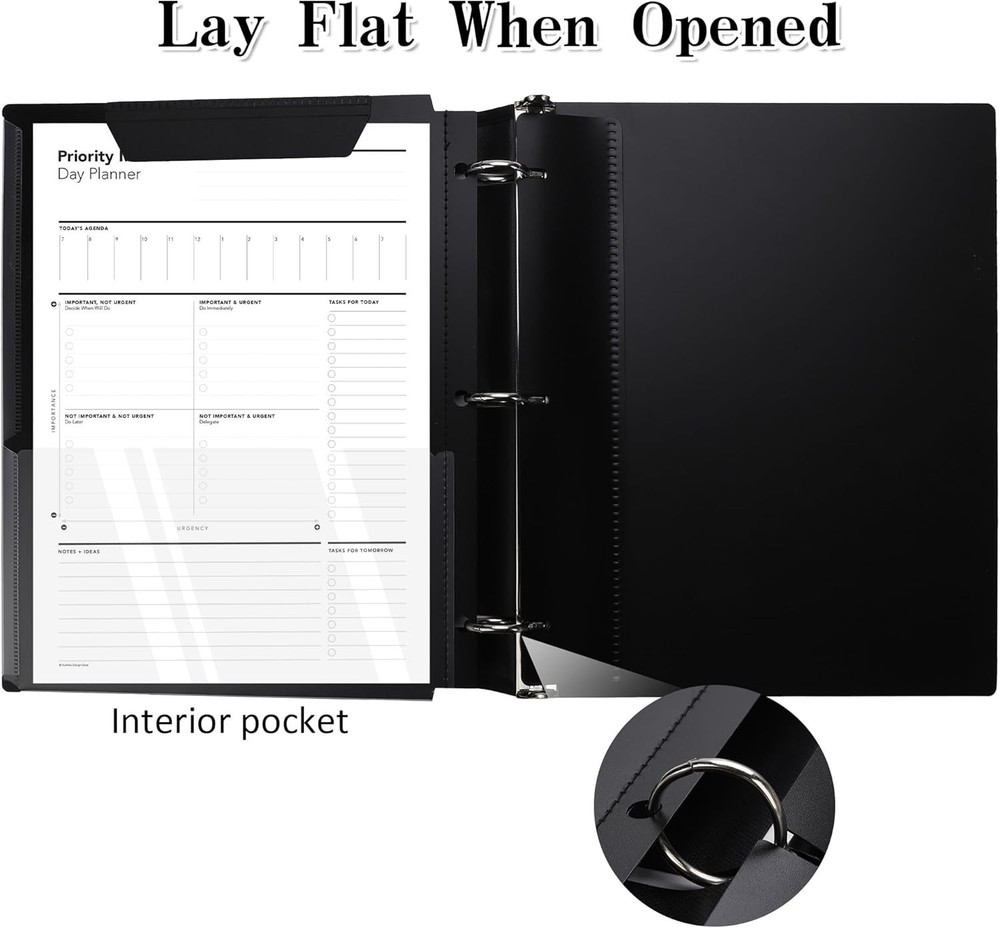 360° Pivotable 3 Ring Binder, Upgraded Foldable Binders 1 inch 6 Pack, Thin S...