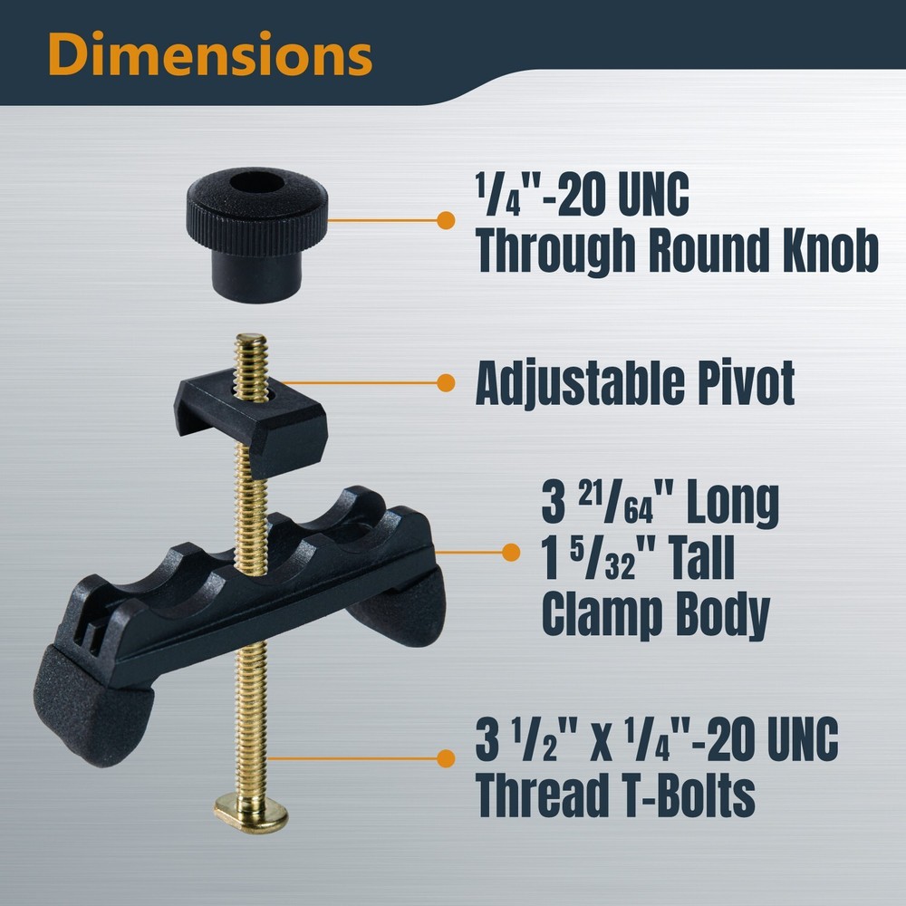 T-Track Hold Down Multi-Positional Clamps for Arachni Flex Workbench (72036) 4PK