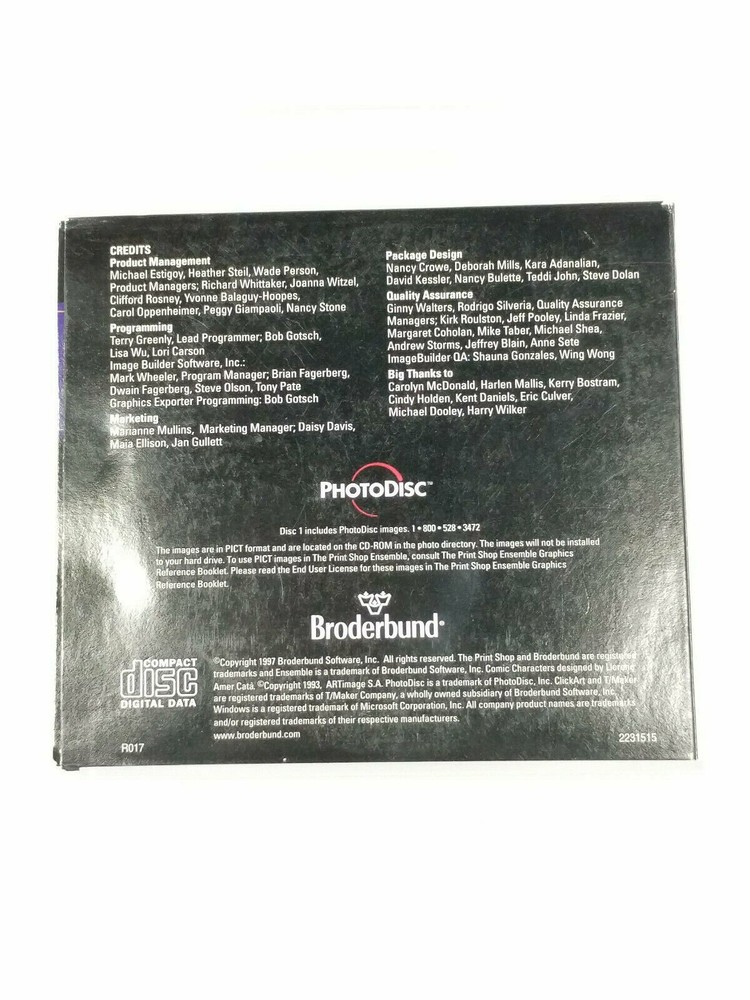 The Print Shop Ensemble Graphics Collection 2 Discs 1997