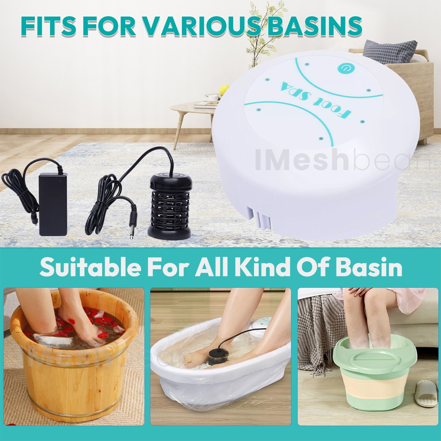 Ionic Detox Foot Bath Spa Machine Portable Salon Ion Aqua Foot Bath Beauty Kit