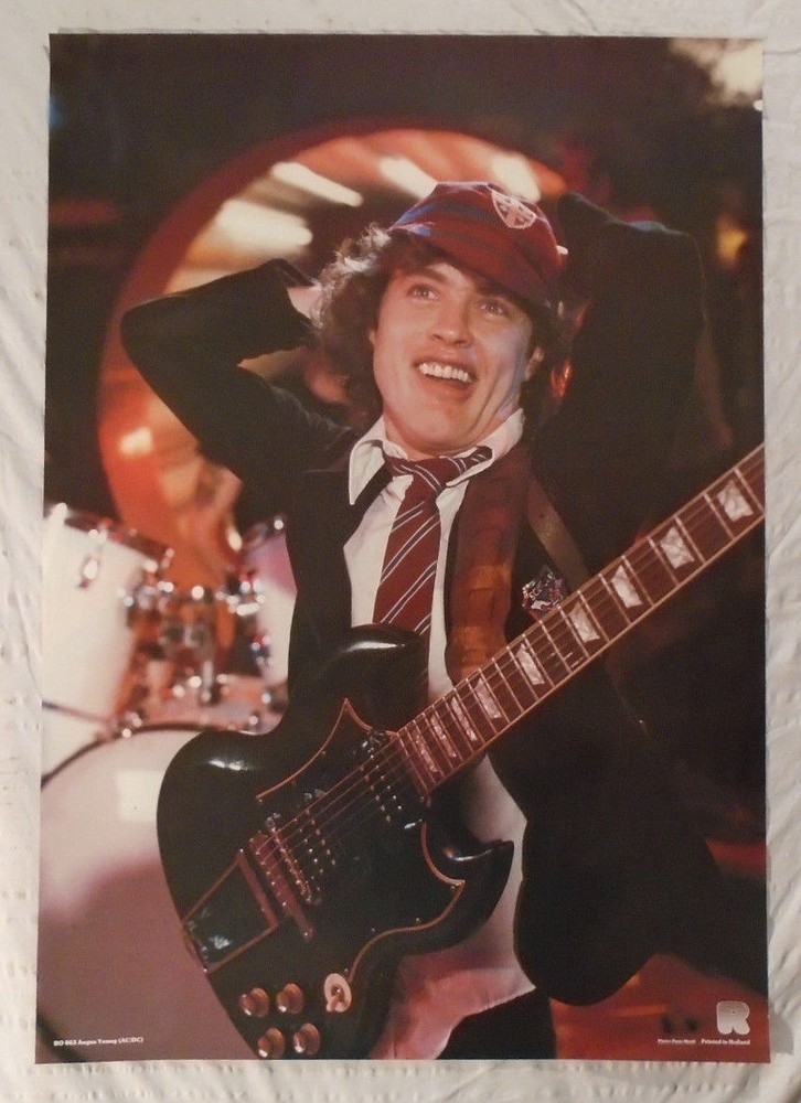 AC/DC 1981 Poster Angus Young Rock On Holland New Condition