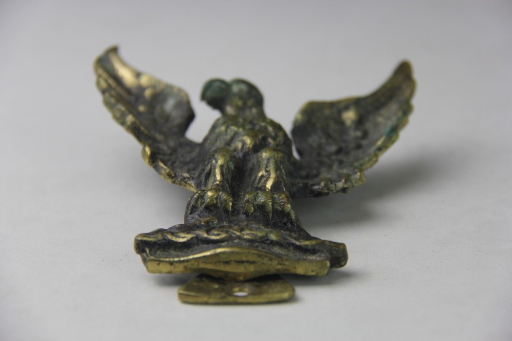 Antique Cast Brass Spread Winged Eagle Door Knocker - Perched Bird