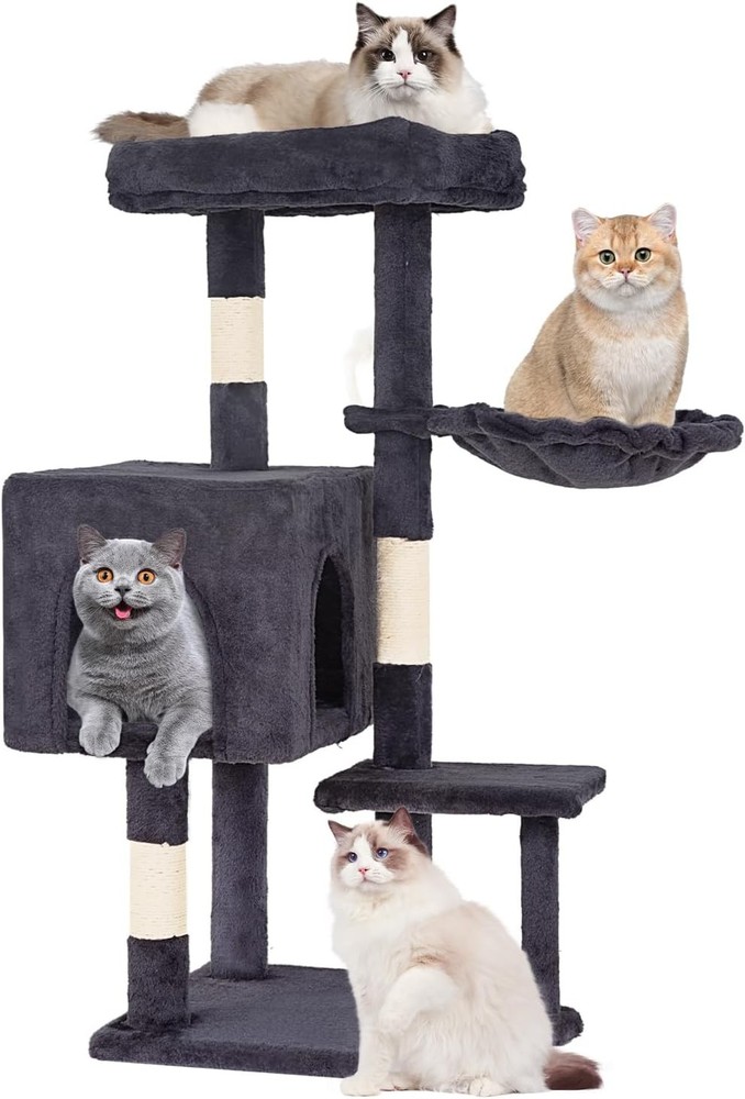| Cat Tree Tower | Dark Gray | Multi-Level Indoor Activity Center with
