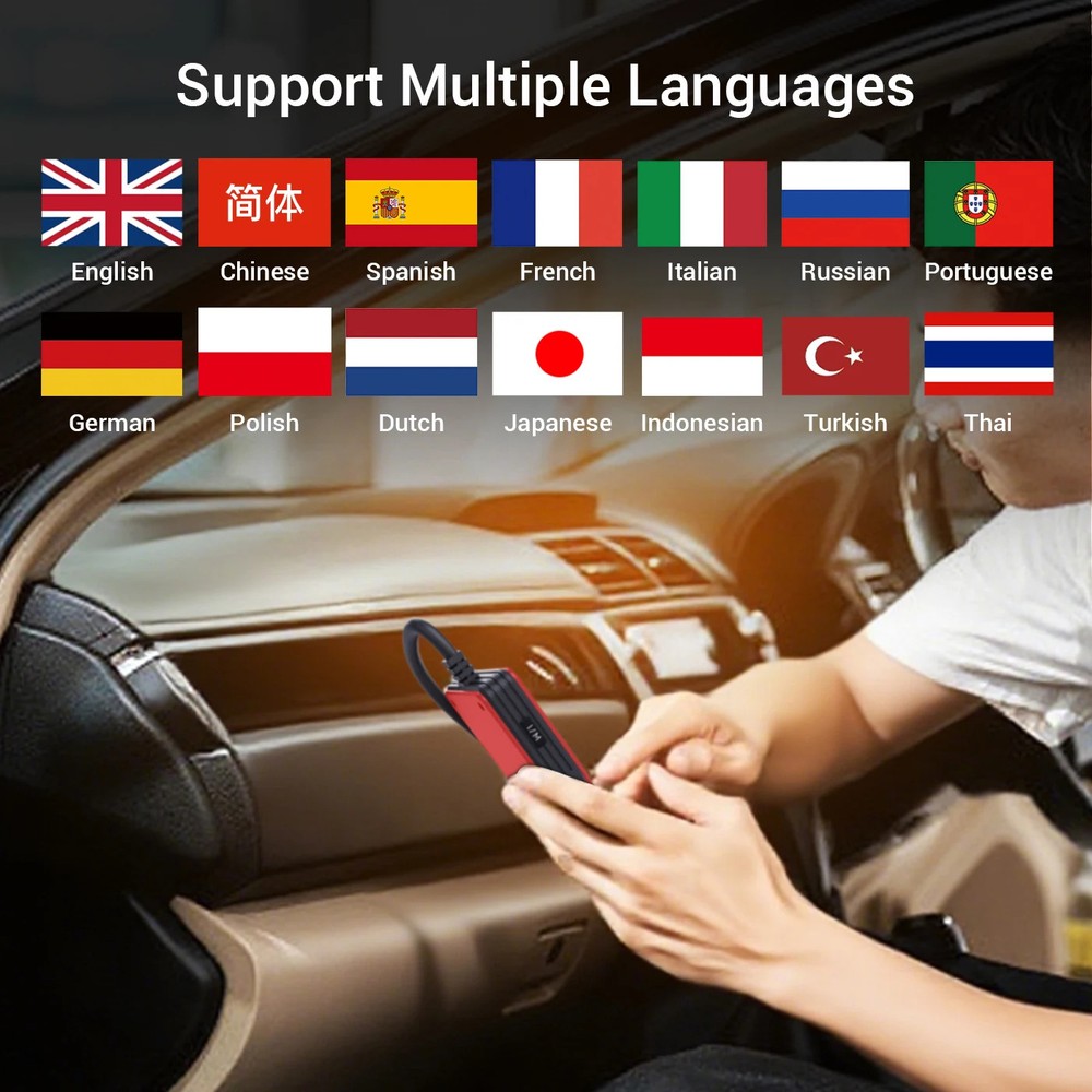 Car OBD2 Scanner Diagnostic Tool DTC Lookup OBD II Code Reader Clear Fault Light