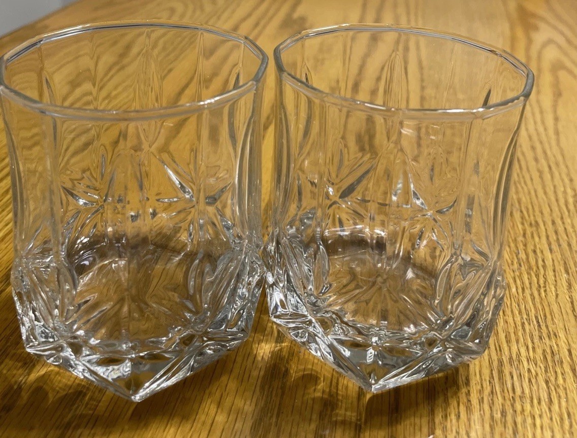 Cristal D'Arques Durand Brighton Old Fashioned Glass 10oz Highball Starburst VTG