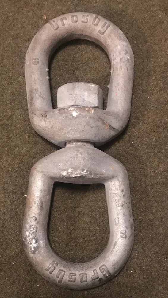 Crosby Large Swivel Hook 9” C3E Double Eye Hook. 2” Opening Unused