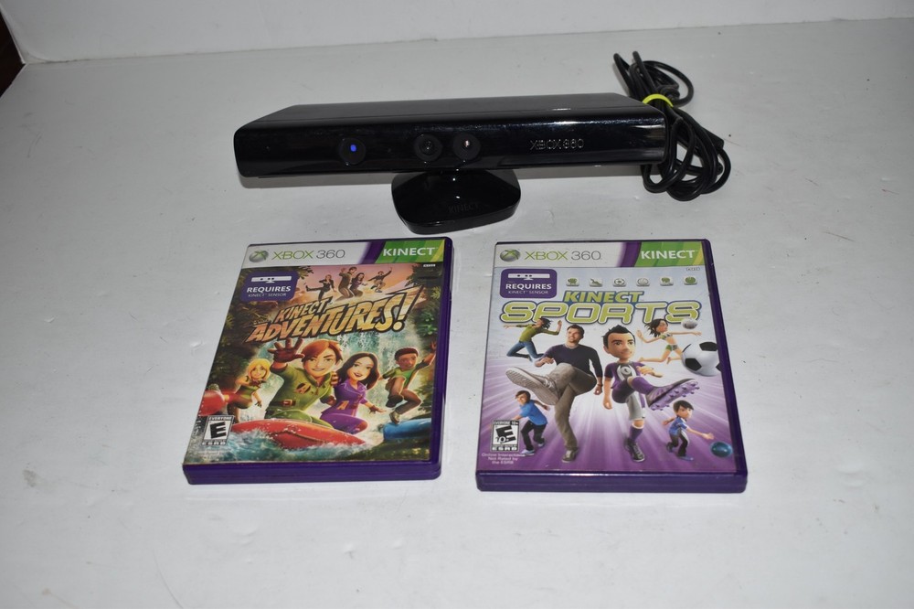 Microsoft Xbox 360 Kinect Sensor- Tested & Working W/ GAMES (PLB19)