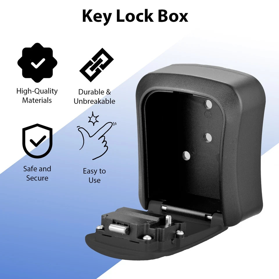 4 Digit Key Safe Lock Box Wall Mount Combination Security Storage Case Organizer