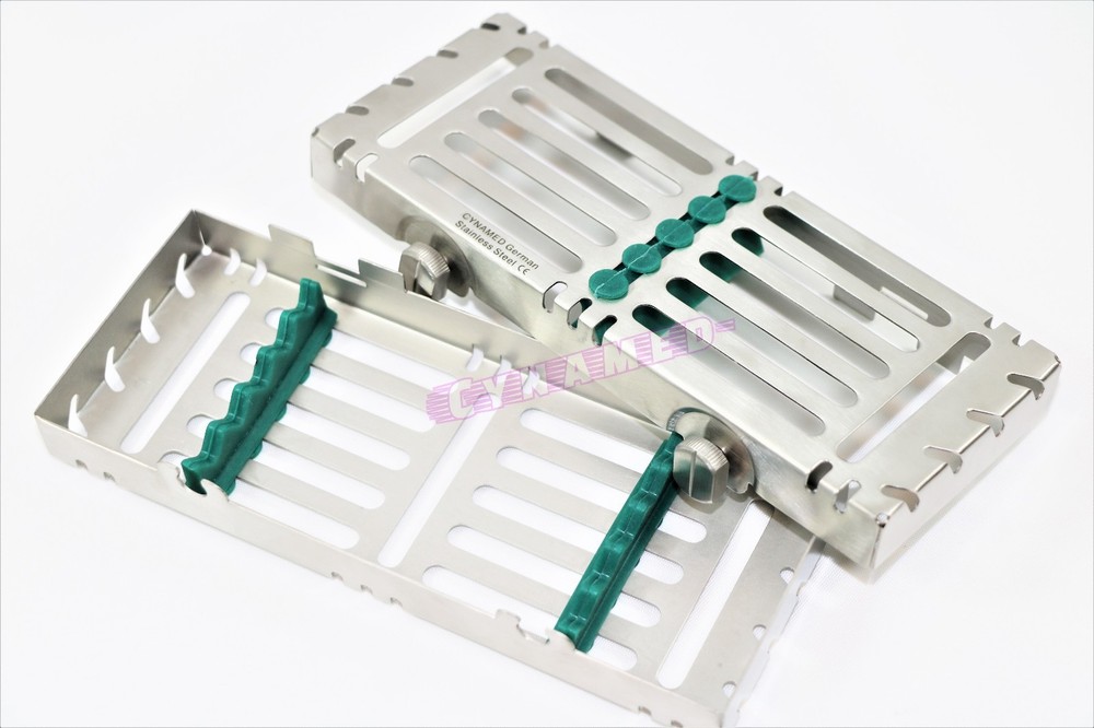2 STERILIZATION CASSETTE DOUBLE BUTTON DETACHABLE FOR 5 INSTRUMENTS GERMAN GRADE