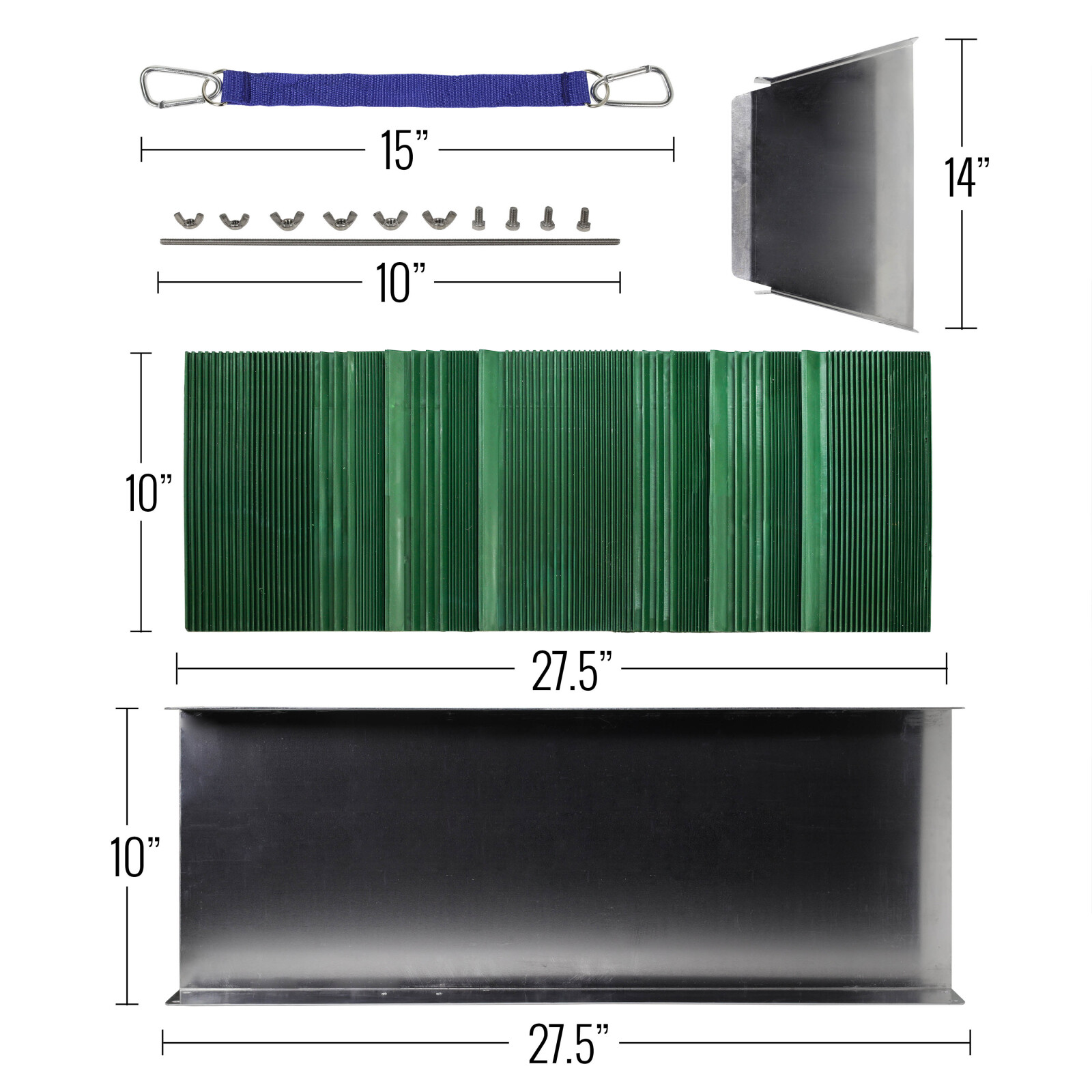 ASR Outdoor Aluminum Sluice Box with Rubber Sluice Box Matting for Gold