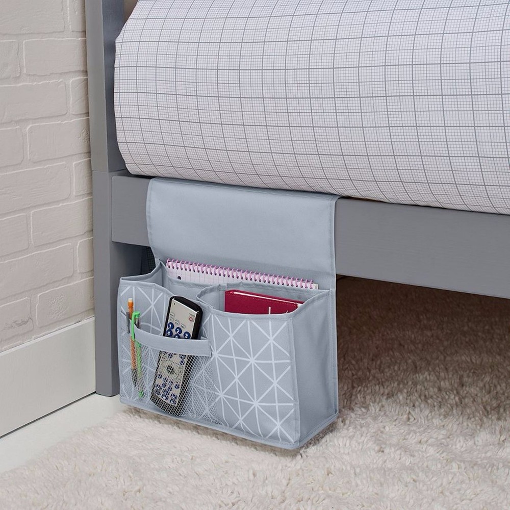 Bedside Caddy Organizer Storage 4-Pocket Light or Dark Gray NEW