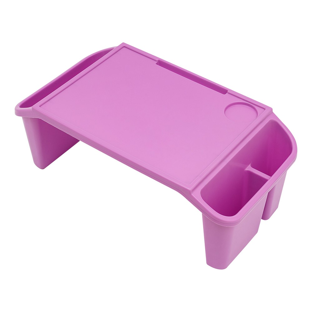 Kids Lap Desk, Portable Activity Tray with Side Storage, Stackable Plastic Desk