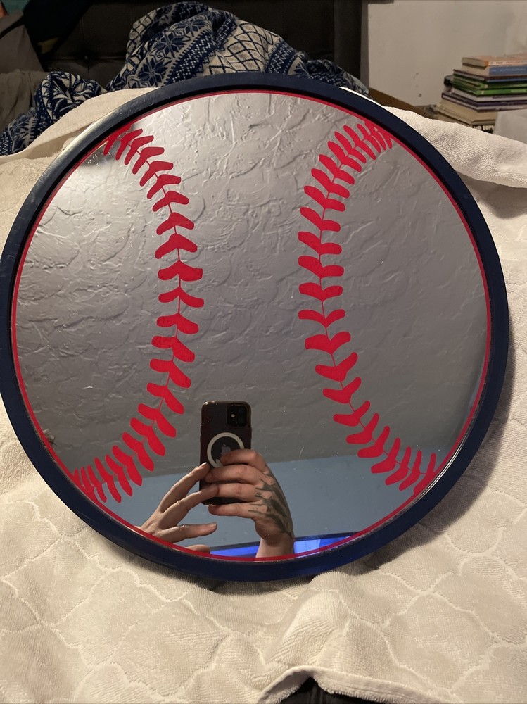 Baseball Mirror Hanging Wall Decor 16” Mirror