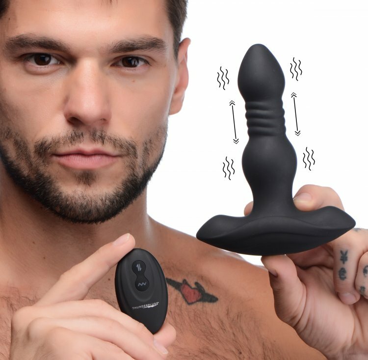 THUNDER PLUGS VIBRATING & THRUSTING RECHARGEABLE BUTT PLUG WITH REMOTE CONTROL