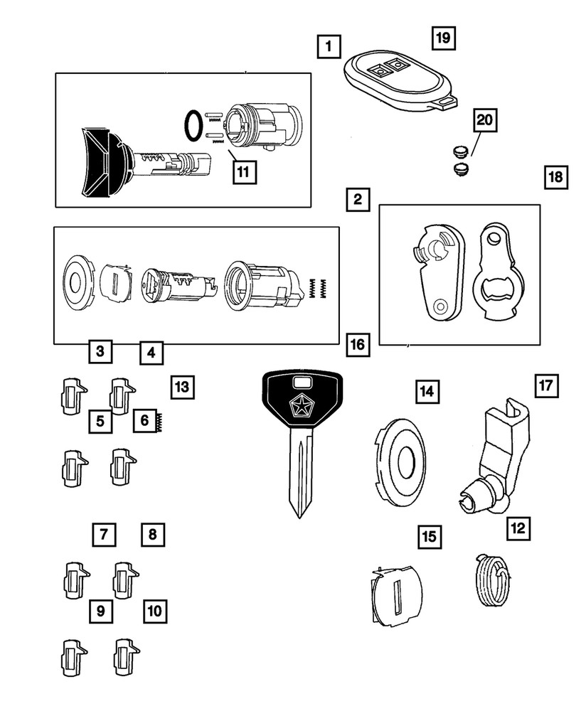 Genuine Mopar Master Key 5018701AB