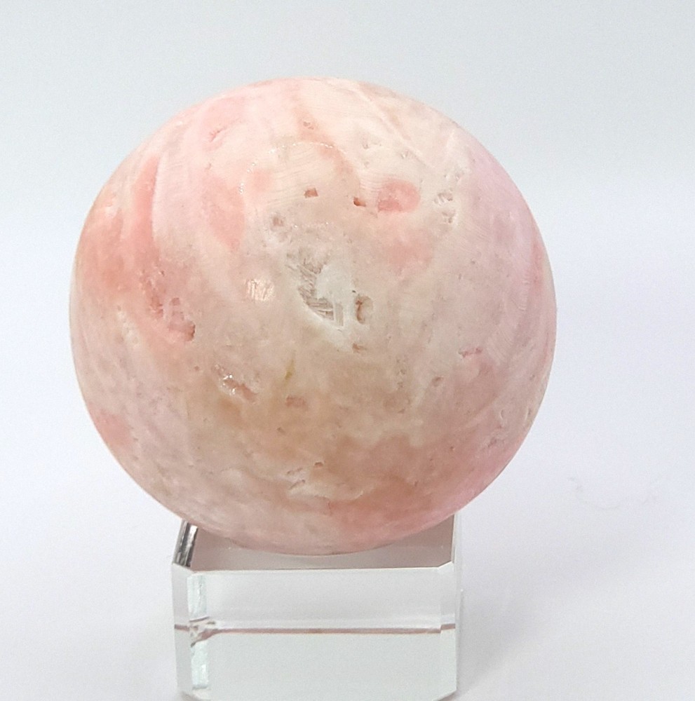 Pink Aragonite Sphere #2- UV Reactive- WYSIWYG