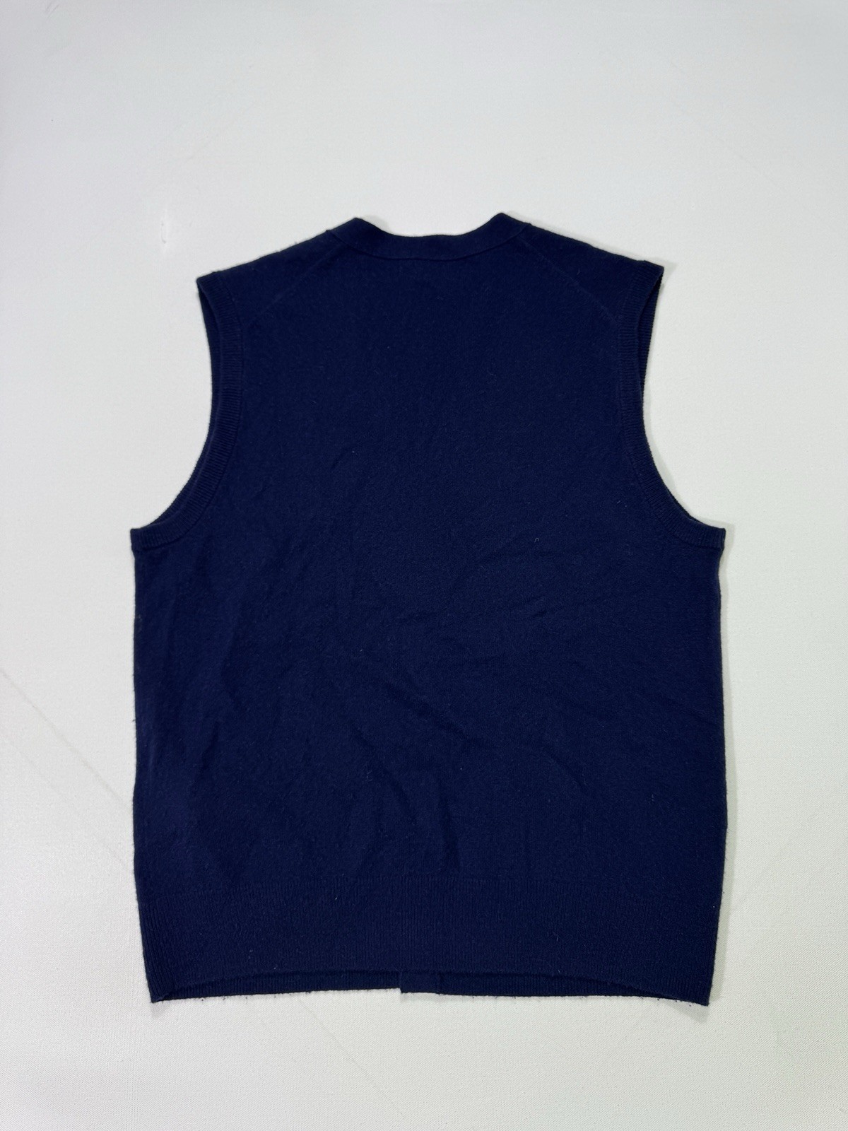 Polo Ralph Lauren Washable Cashmere Sweater Vest Button Navy Blue Men's Medium