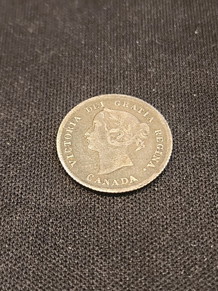 1874H Canada 5 Cents Plain 4 Silver Coin