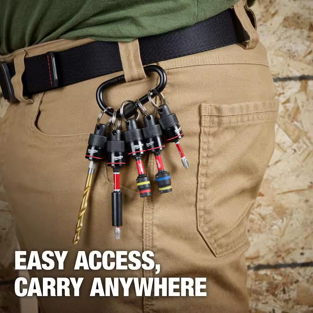 5-Piece Hex Bit Holder with Carabiner