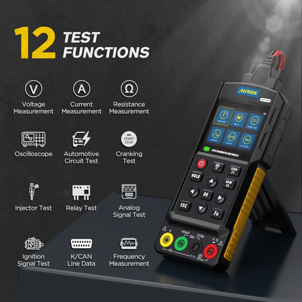 Car Digital Multimeter Oscilloscope AC DC Voltmeter Ammeter Ohmmeter Auto Range