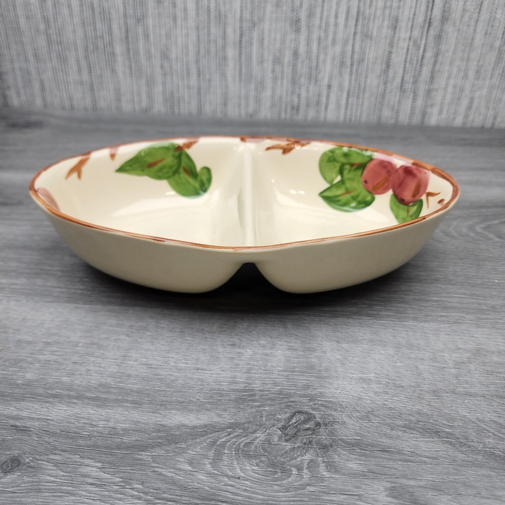 Vintage Franciscan Apple Pattern Divided Oval Serving Vegetable Dish England