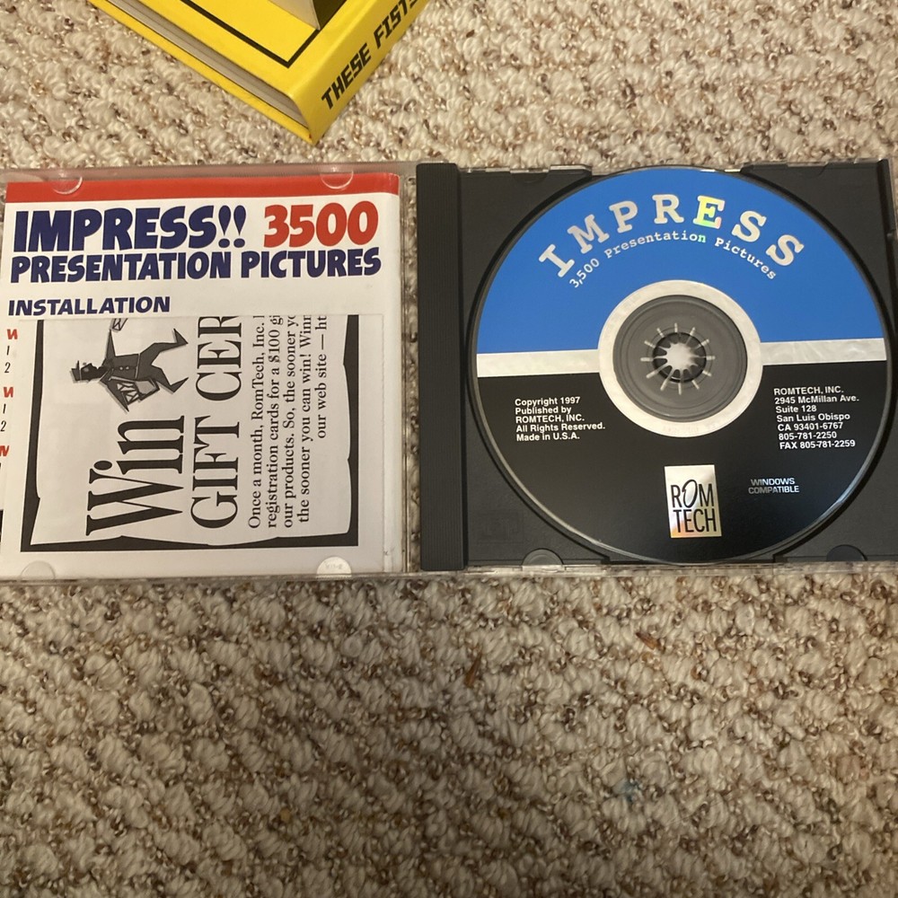 Impress!! 3500 Presentation Pictures PC CD Windows 3.1 95 Mac Romtech