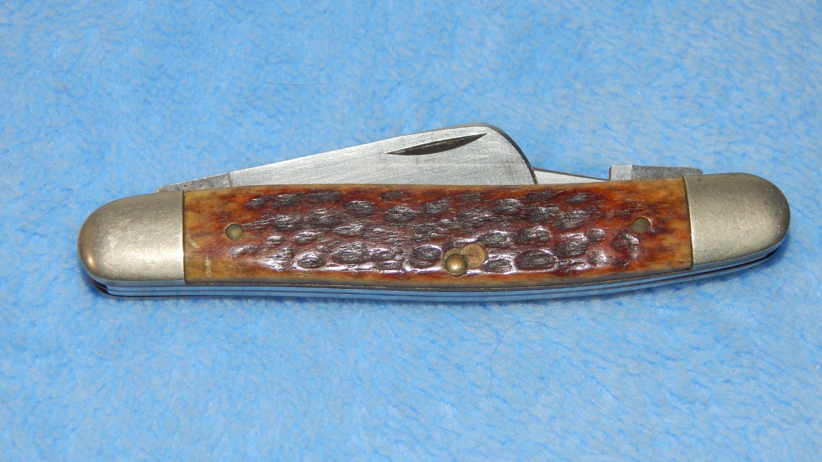 Vintage Case XX 6347 HP SSP 2 Blade Brown Bone Folding Pocket Knife Broken