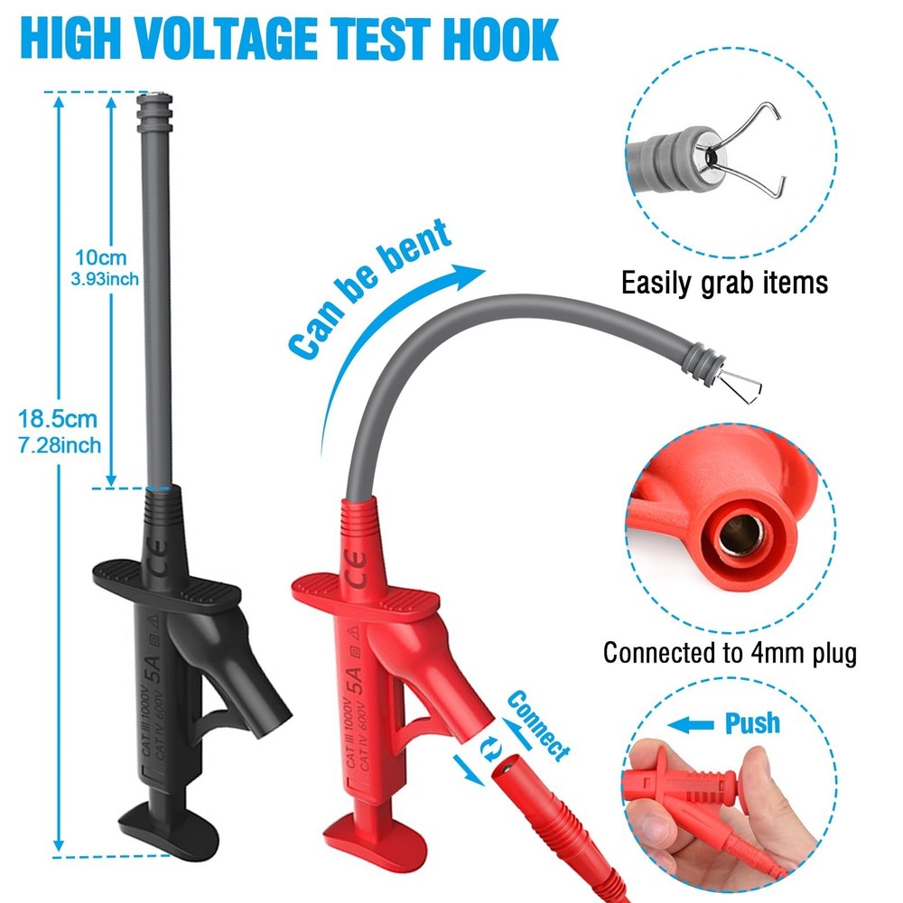 25PCS Multimeter Test Leads Kit, Test Leads Set with Replaceable Alligator Cl...