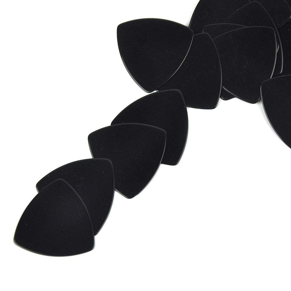 Lots of 100pcs Solid Black Rounded Triangle Heavy 0.96mm Celluloid Guitar Picks