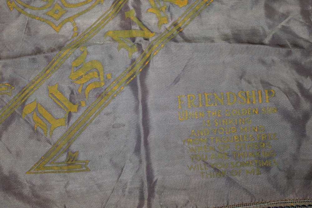 Original Early WW2 U.S. Navy (USN) "Friendship" Poem Pillow Cover