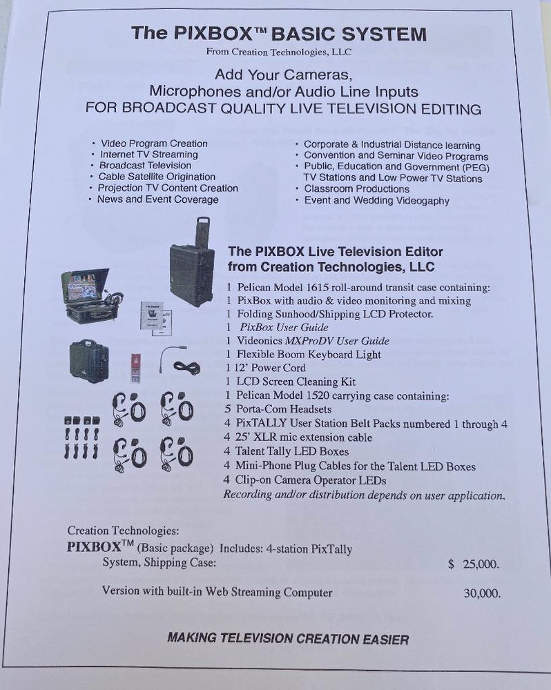 Creation Technologies PIXBOX Portable Videonics Plug & Play Live TV Editor