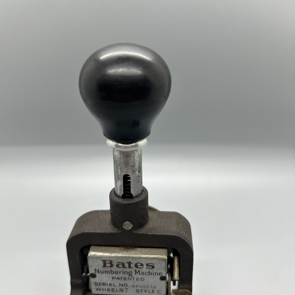 Bates Multiple Movement Six Wheel Numbering Machine Type-E Re-Inkable