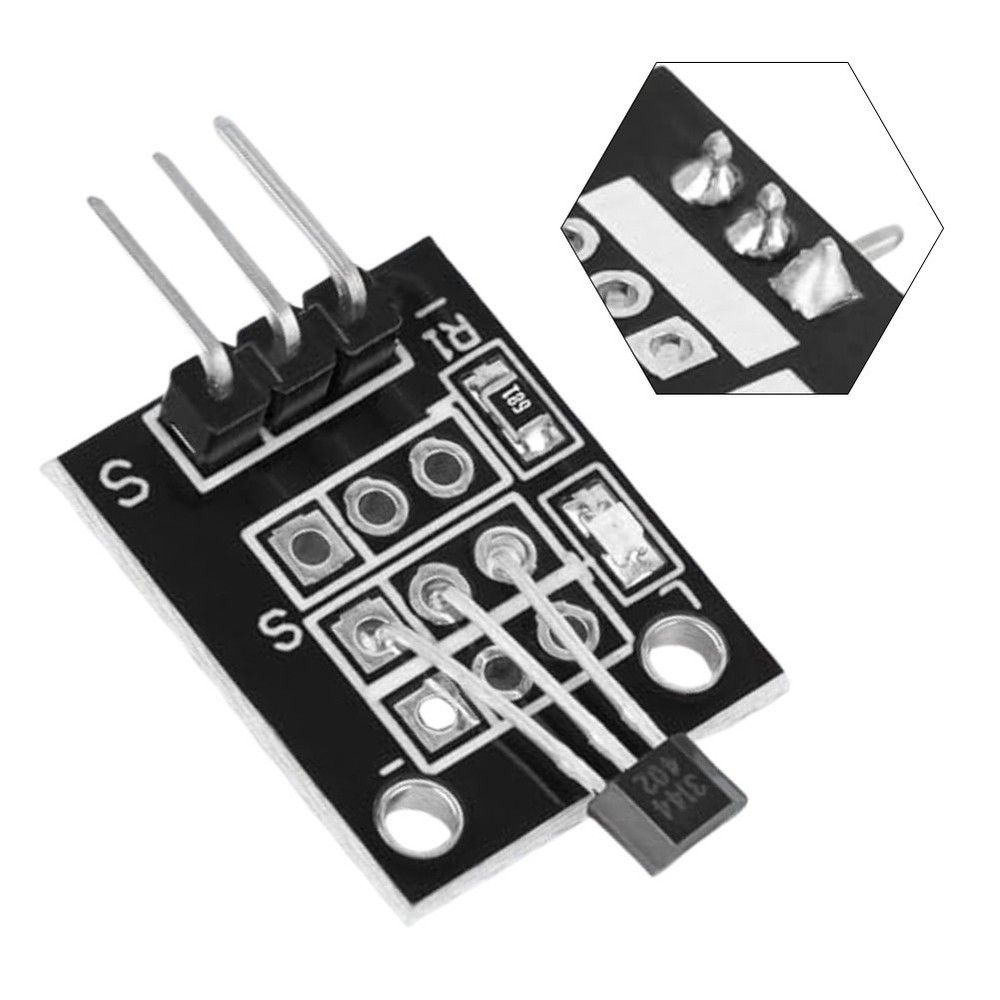 20pcs Hall Effect Sensor Module KY-003 Compact 18.5x14.6mm Black Design