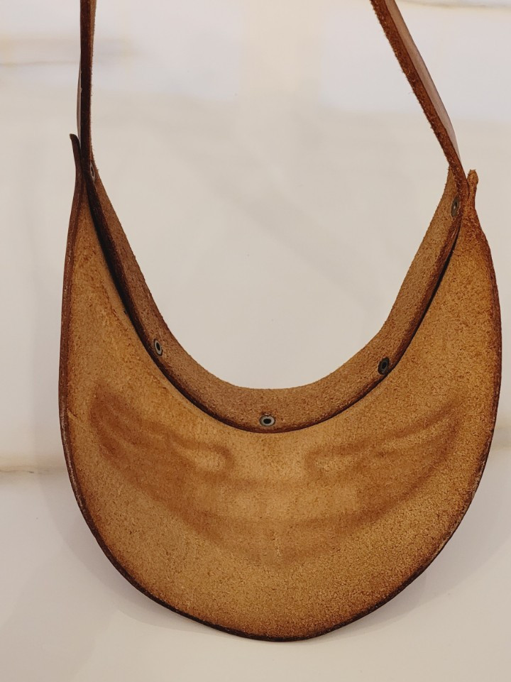 LEATHER MOTORCYCLE 1970's VISOR CAP ADJUSTABLE BIKER STYLE