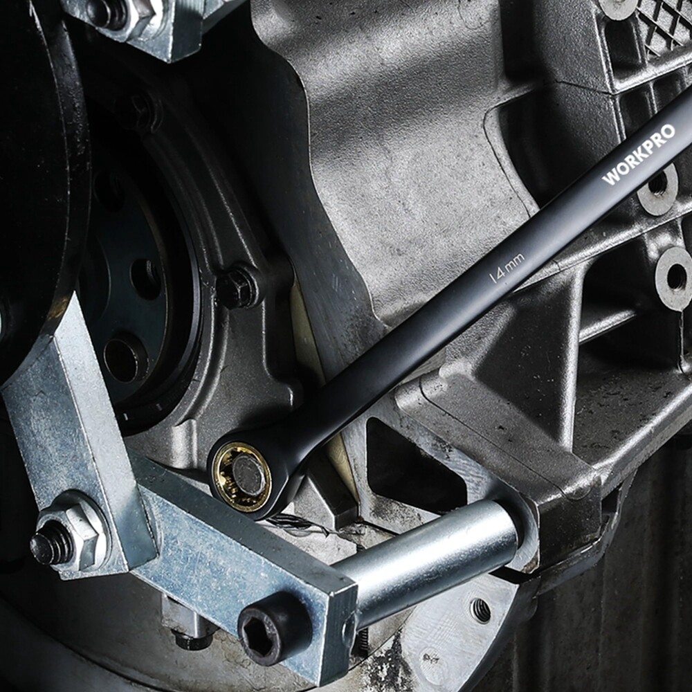 WORKPRO 10PC Extra Long Ratcheting Wrench Set Combination Metric 8-19mm 72-Teeth