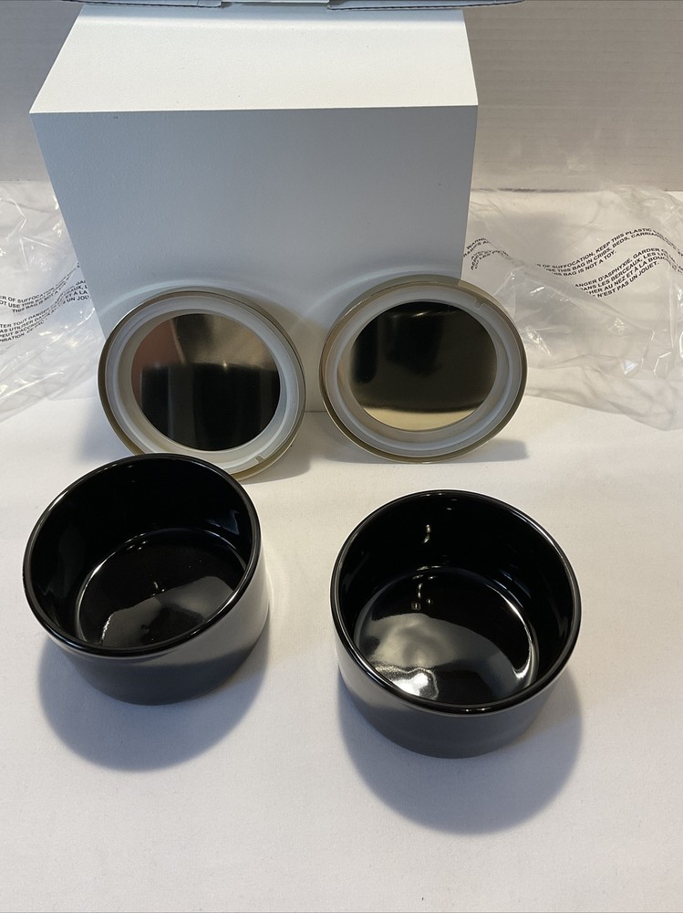 Z galleries multi used storage dual black ceramic containers New